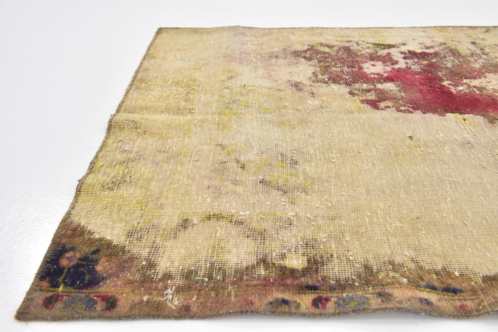3' 6 x 3' 7 Hand Knotted Ultra Vintage Persian Wool Square Rug