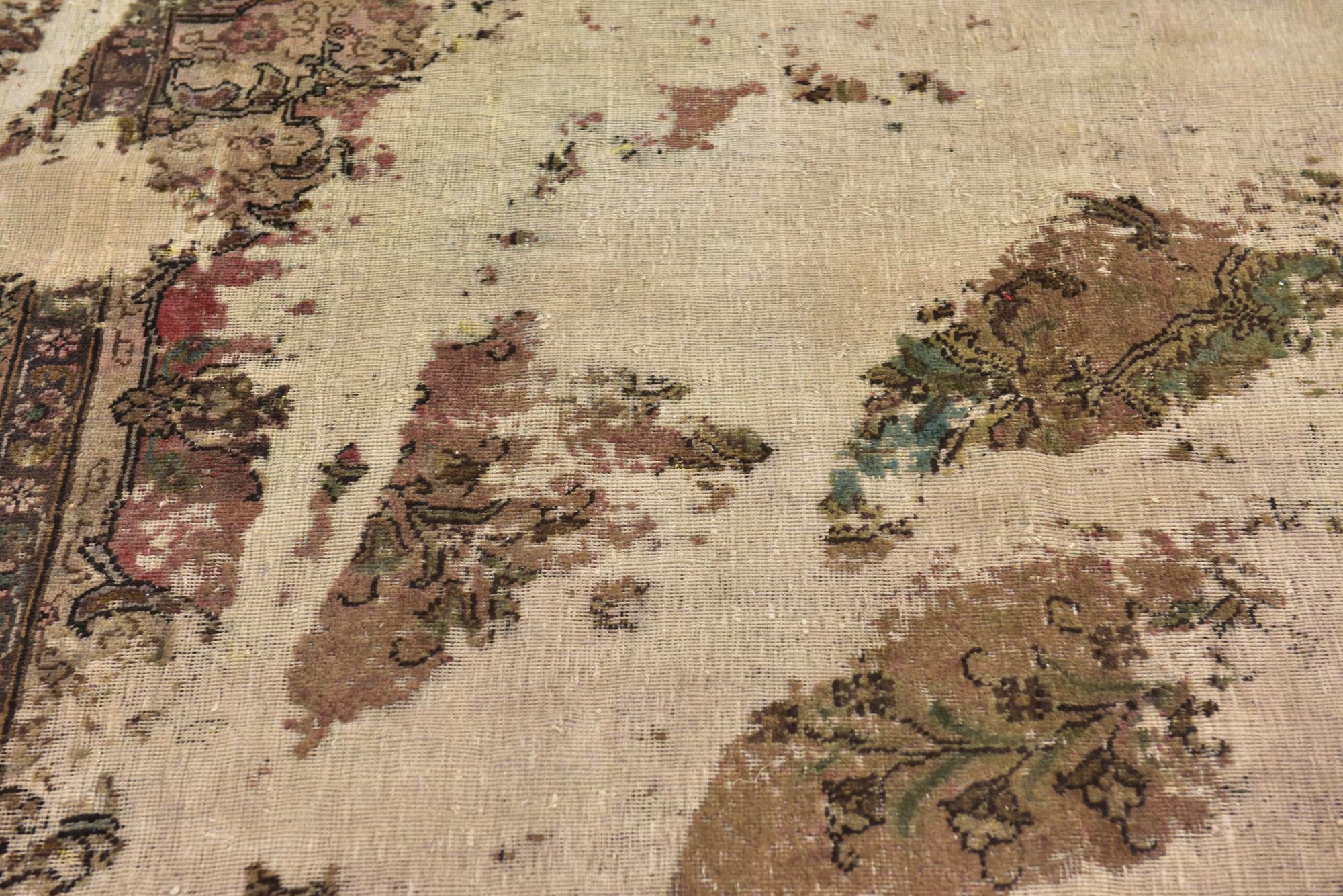 5' x 5' 10 Hand Knotted Ultra Vintage Persian Wool Square Rug