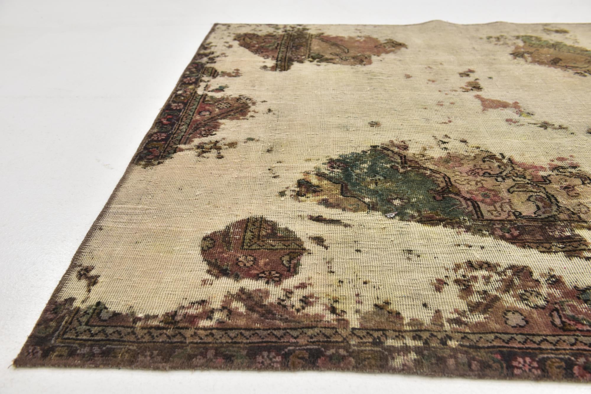 5' x 5' 10 Hand Knotted Ultra Vintage Persian Wool Square Rug
