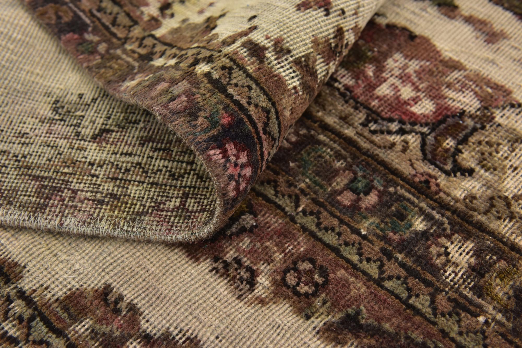 5' x 5' 10 Hand Knotted Ultra Vintage Persian Wool Square Rug