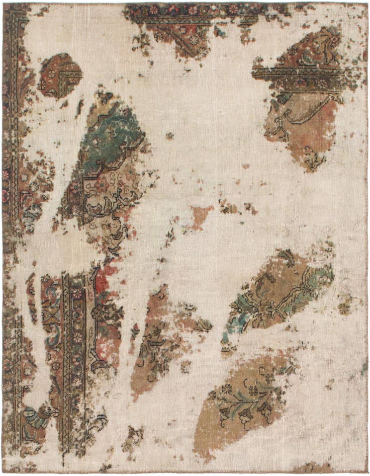 Detail image of 5' x 5' 10 Hand Knotted Ultra Vintage Persian Wool Square Rug