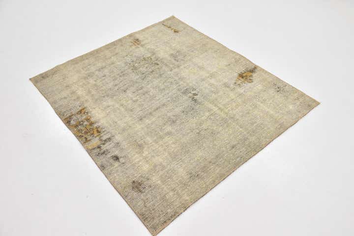 4' x 4' 5 Hand Knotted Ultra Vintage Persian Wool Square Rug