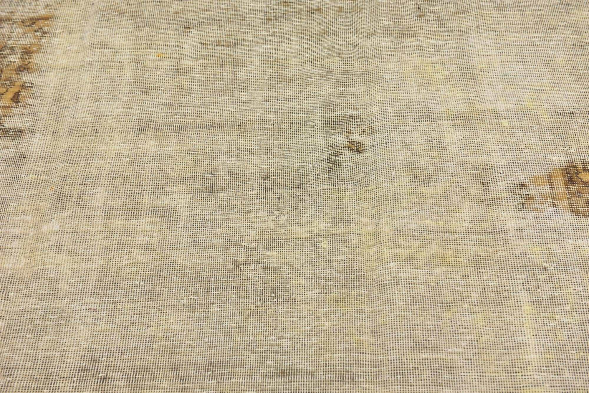 4' x 4' 5 Hand Knotted Ultra Vintage Persian Wool Square Rug