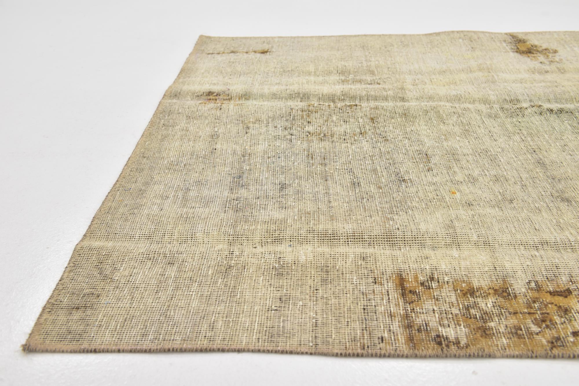 4' x 4' 5 Hand Knotted Ultra Vintage Persian Wool Square Rug