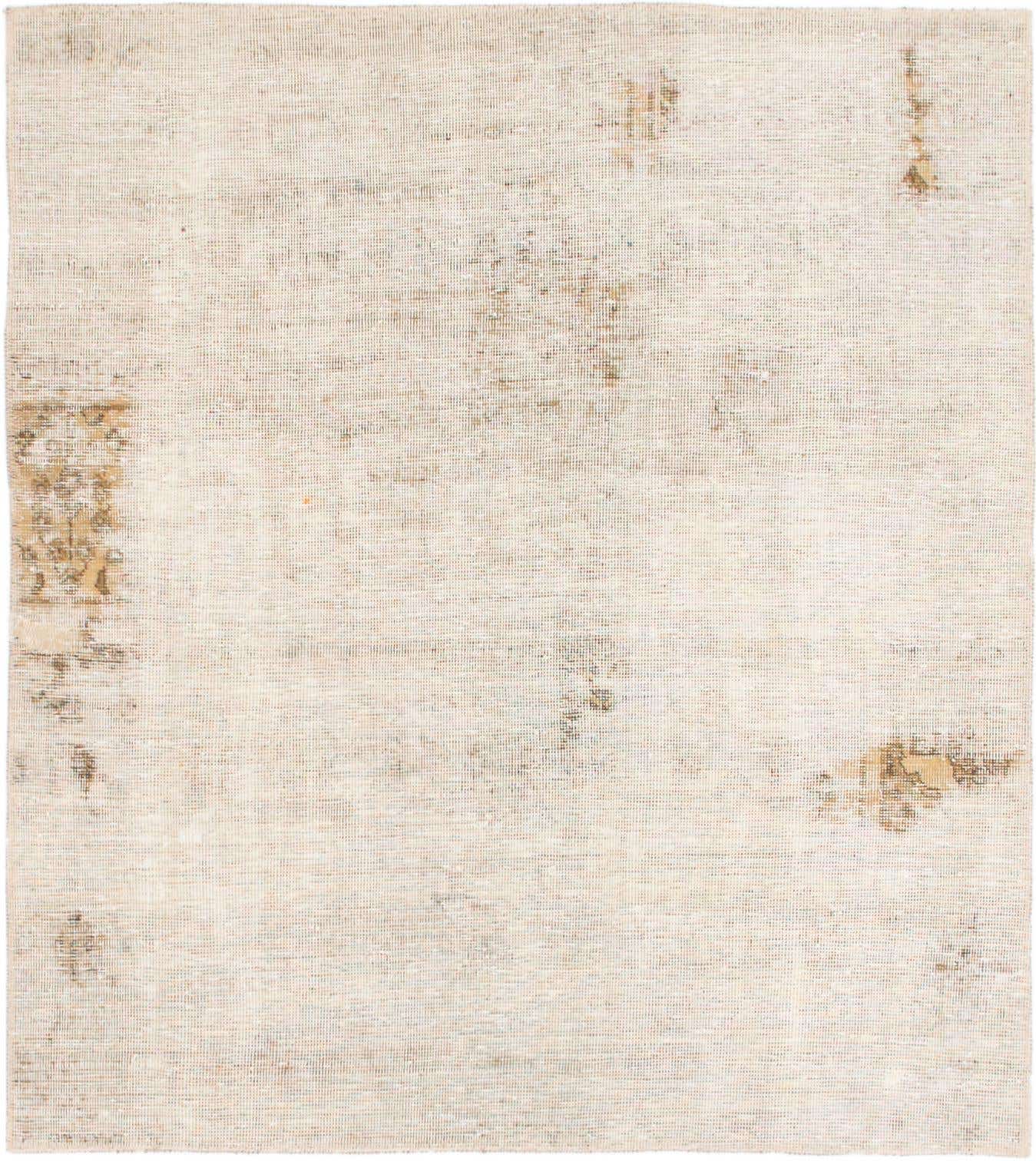 4' x 4' 5 Hand Knotted Ultra Vintage Persian Wool Square Rug