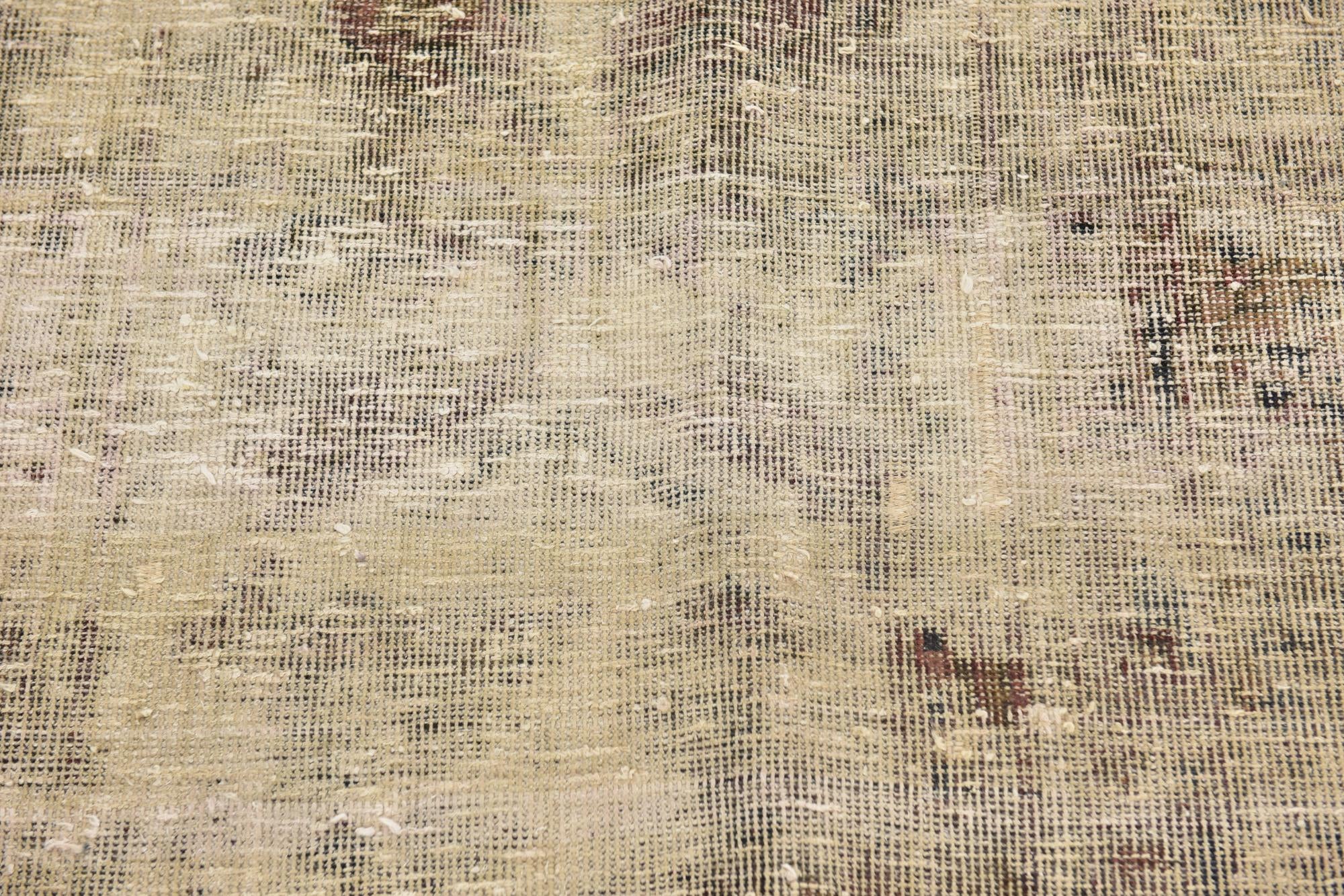 3' 2 x 3' 6 Hand Knotted Ultra Vintage Persian Wool Square Rug