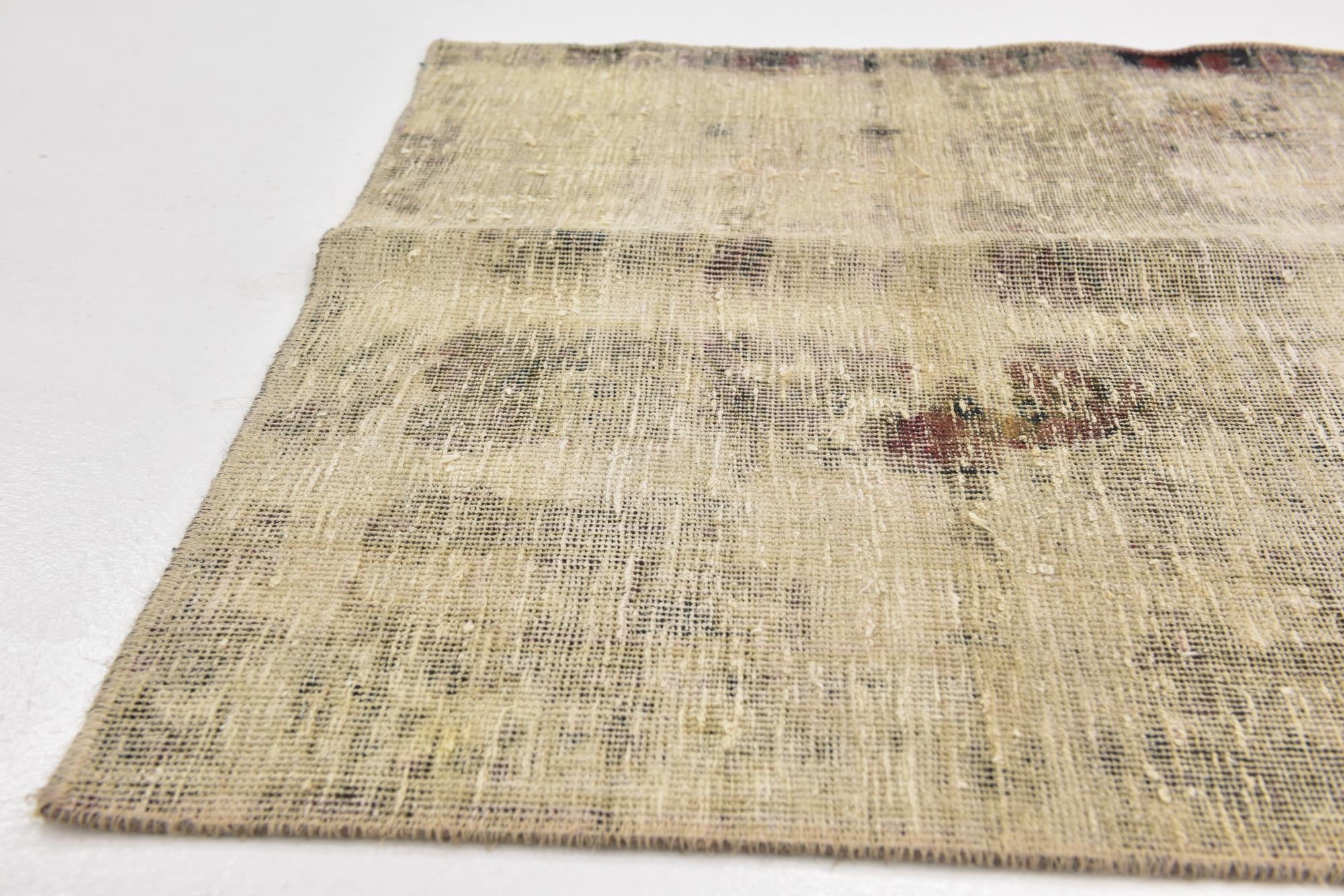3' 2 x 3' 6 Hand Knotted Ultra Vintage Persian Wool Square Rug