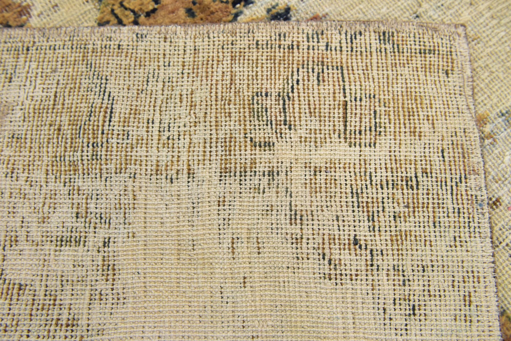 3' 7 x 3' 7 Hand Knotted Ultra Vintage Persian Wool Square Rug