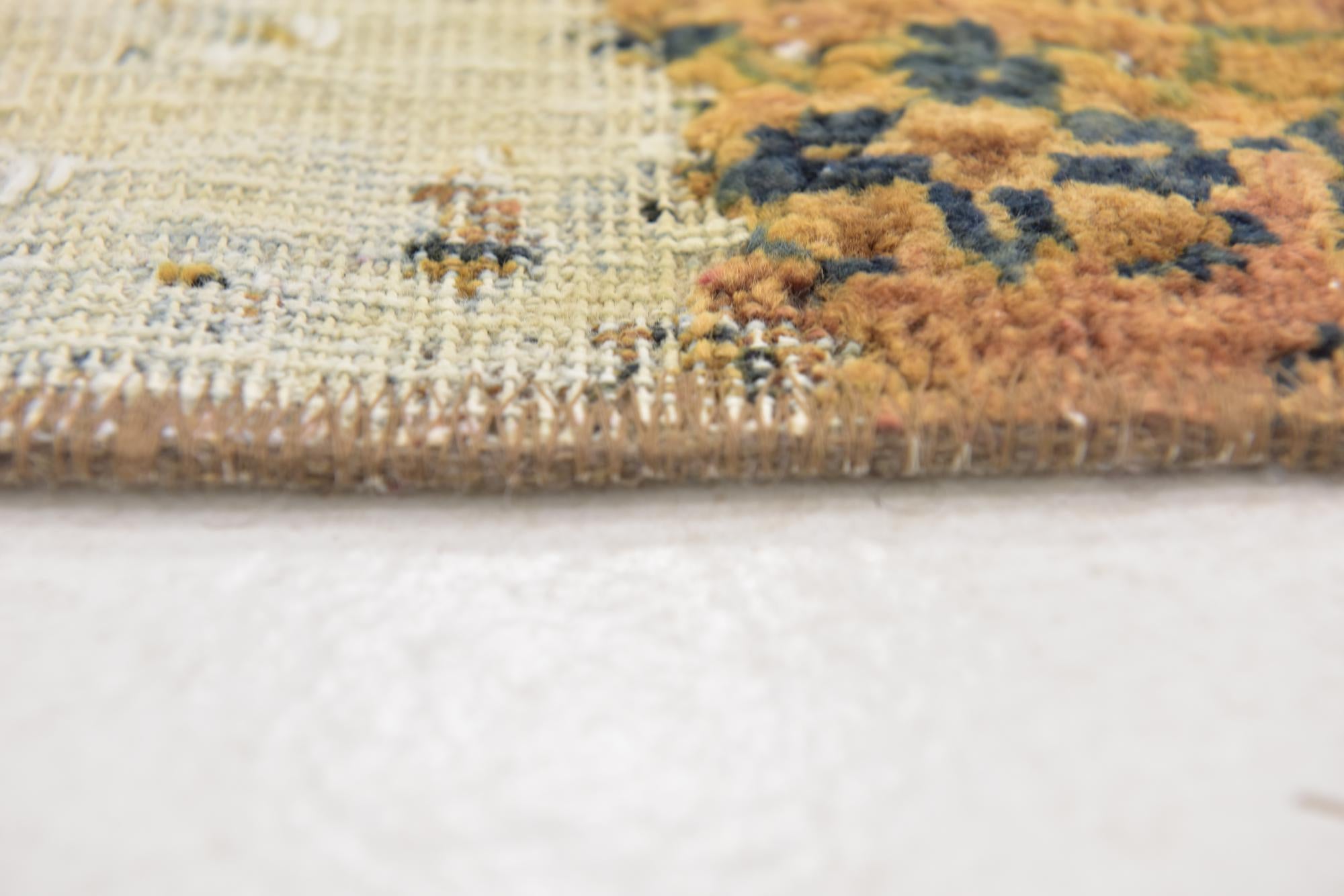 3' 7 x 3' 7 Hand Knotted Ultra Vintage Persian Wool Square Rug