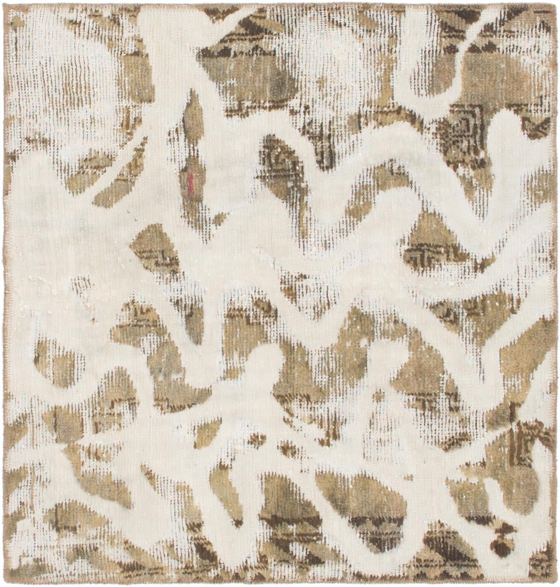3' 4 x 3' 6 Hand Knotted Ultra Vintage Persian Wool Square Rug