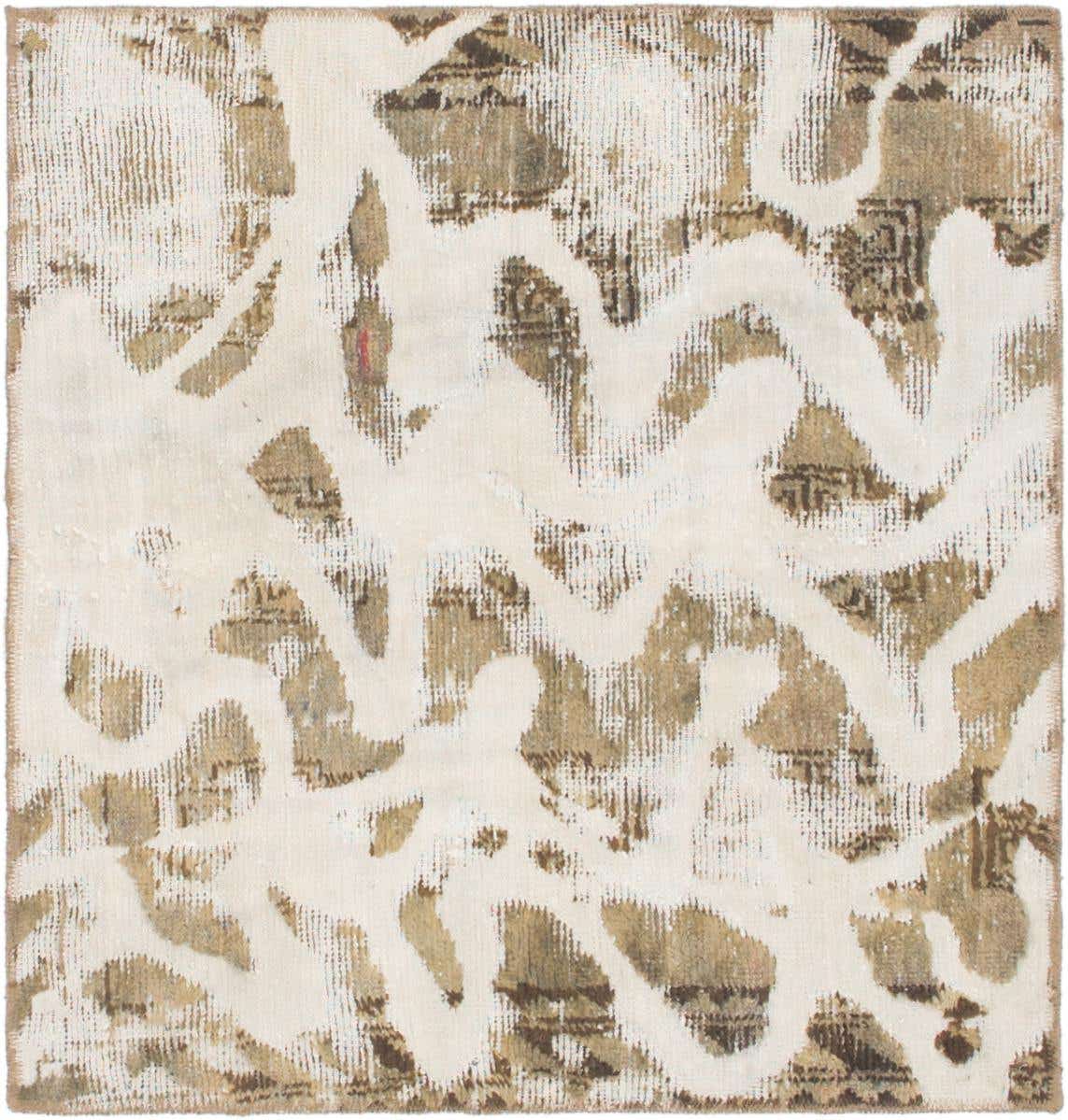 3' 4 x 3' 6 Hand Knotted Ultra Vintage Persian Wool Square Rug