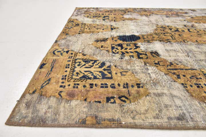 4' 8 x 5' 3 Hand Knotted Ultra Vintage Persian Wool Square Rug