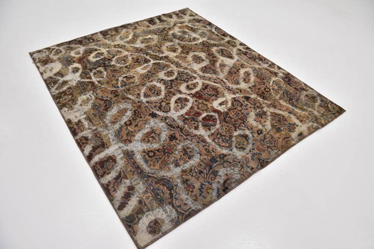 Detail image of 5' 6 x 6' 4 Hand Knotted Ultra Vintage Persian Wool Square Rug