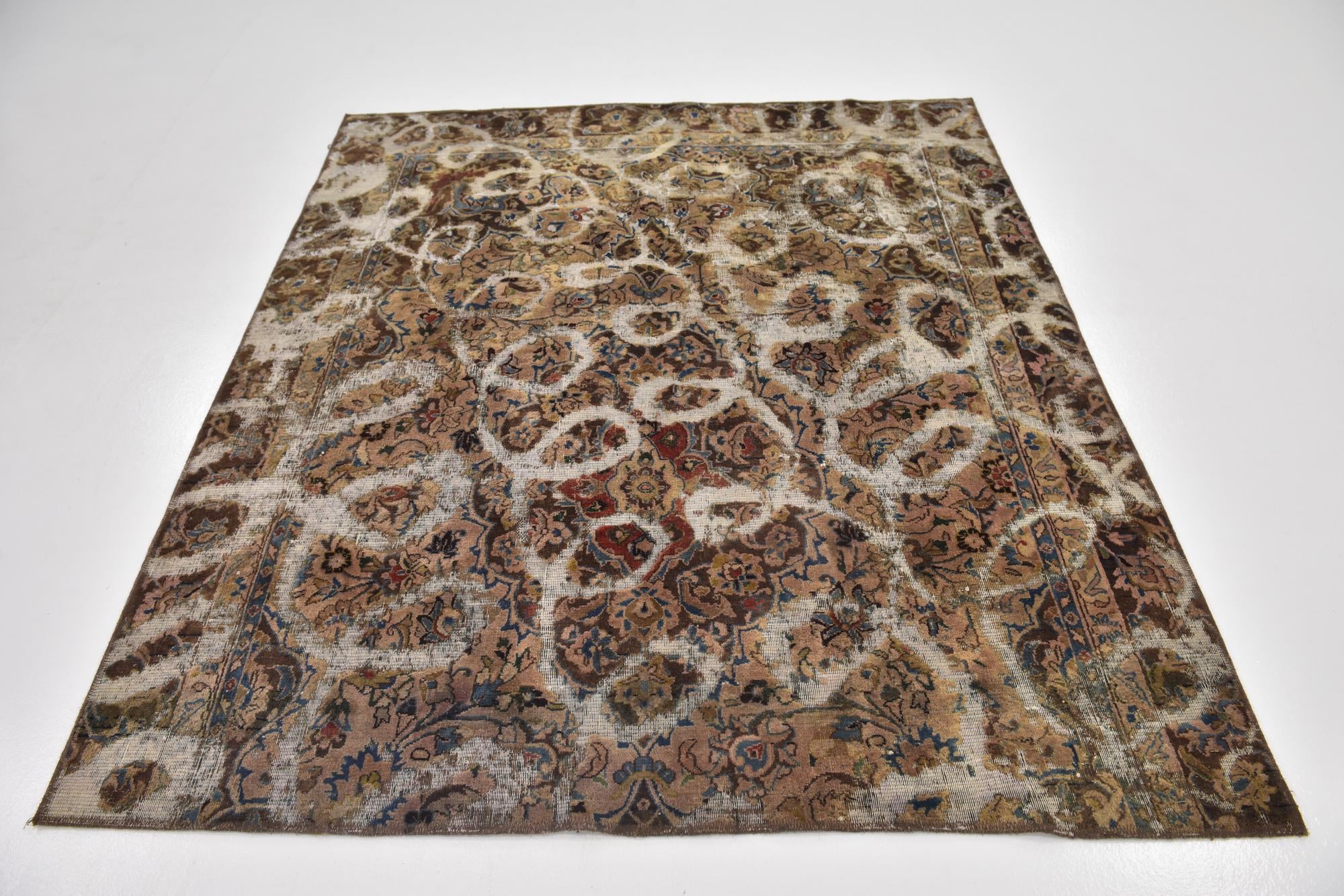 5' 6 x 6' 4 Hand Knotted Ultra Vintage Persian Wool Square Rug
