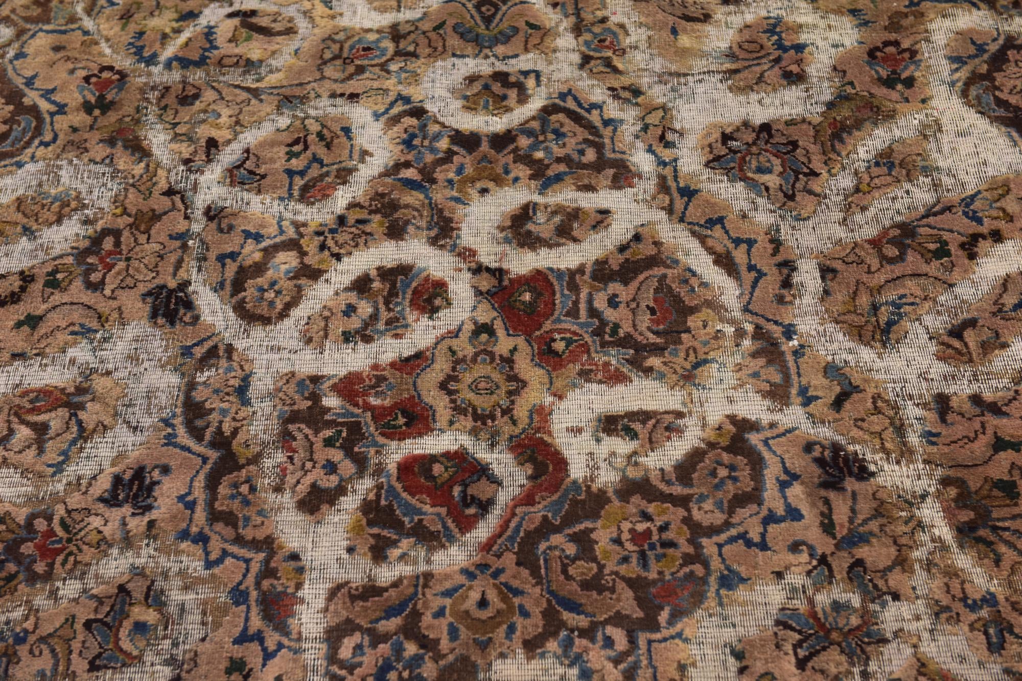 5' 6 x 6' 4 Hand Knotted Ultra Vintage Persian Wool Square Rug