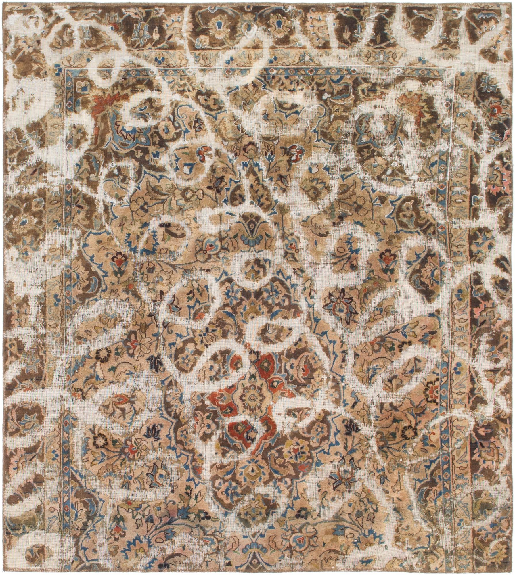 5' 6 x 6' 4 Hand Knotted Ultra Vintage Persian Wool Square Rug