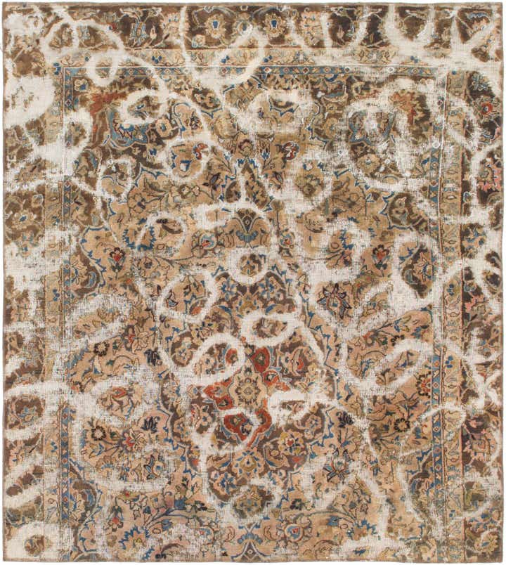 5' 6 x 6' 4 Hand Knotted Ultra Vintage Persian Wool Square Rug