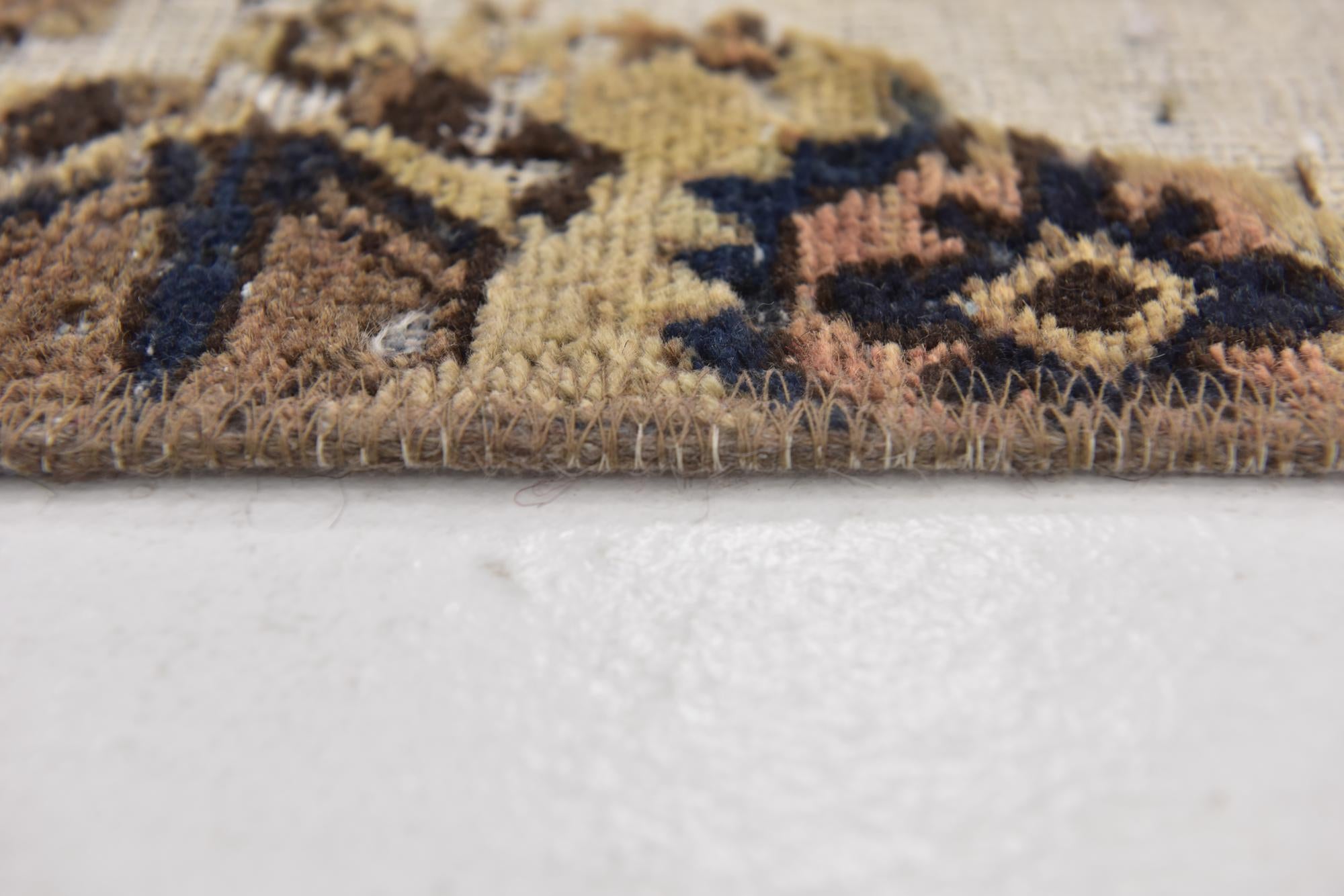 4' 4 x 4' 5 Hand Knotted Ultra Vintage Persian Wool Square Rug