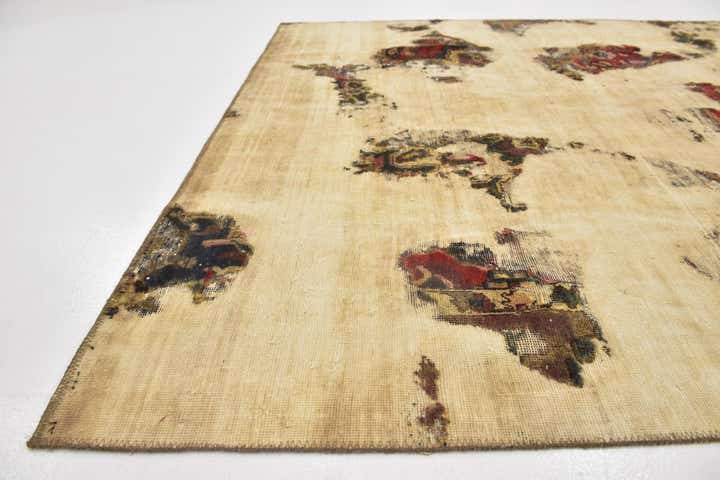 6' 5 x 7' 3 Hand Knotted Ultra Vintage Persian Wool Square Rug