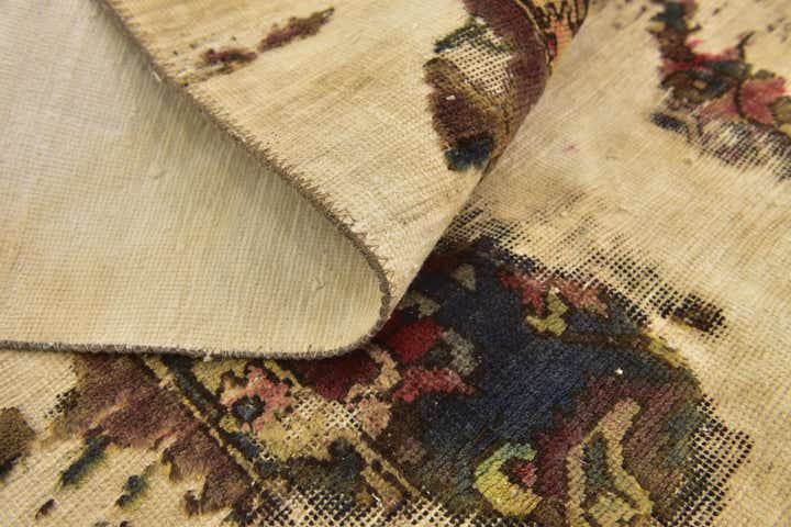 6' 5 x 7' 3 Hand Knotted Ultra Vintage Persian Wool Square Rug