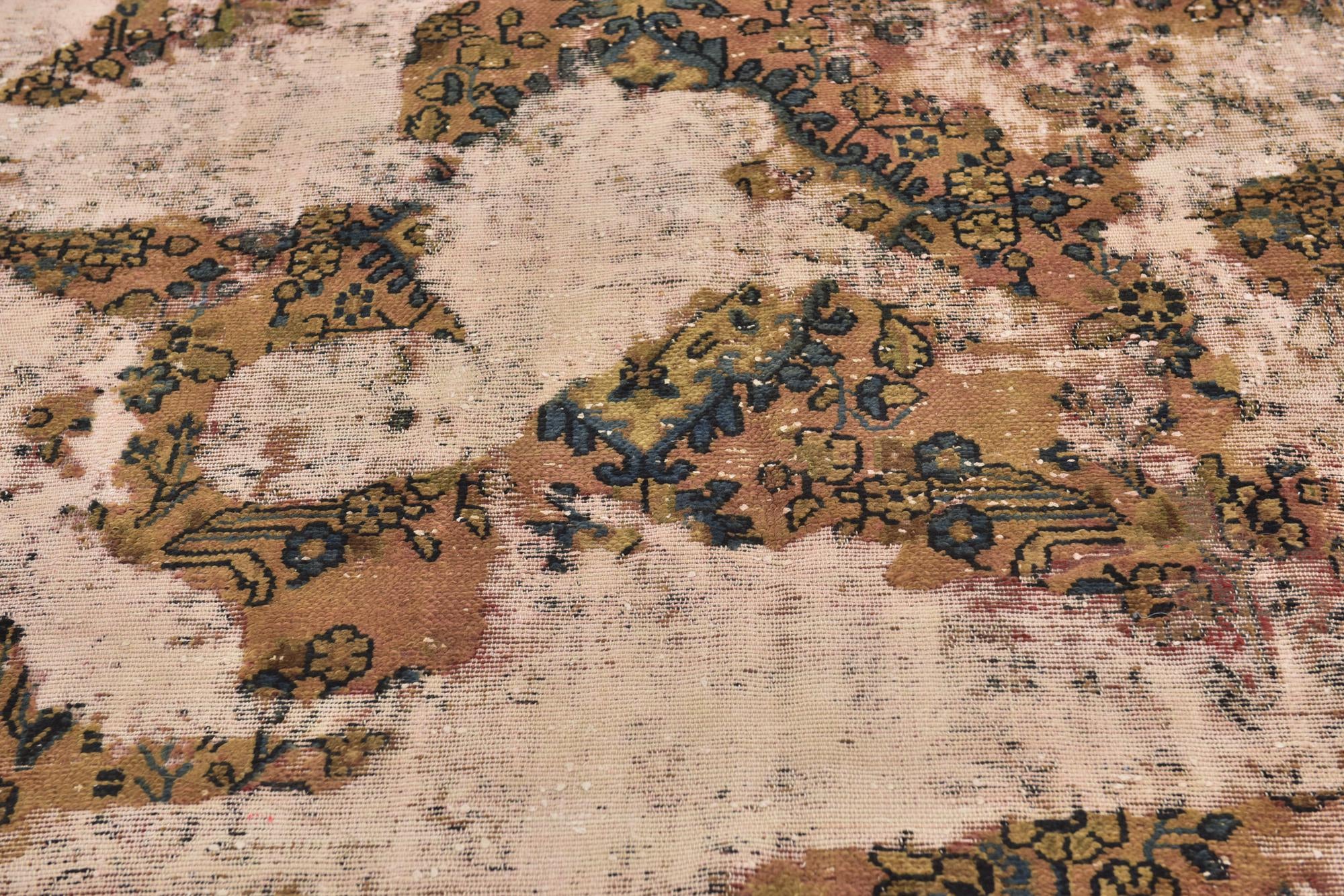 6' 7 x 8' 4 Hand Knotted Ultra Vintage Persian Wool Square Rug