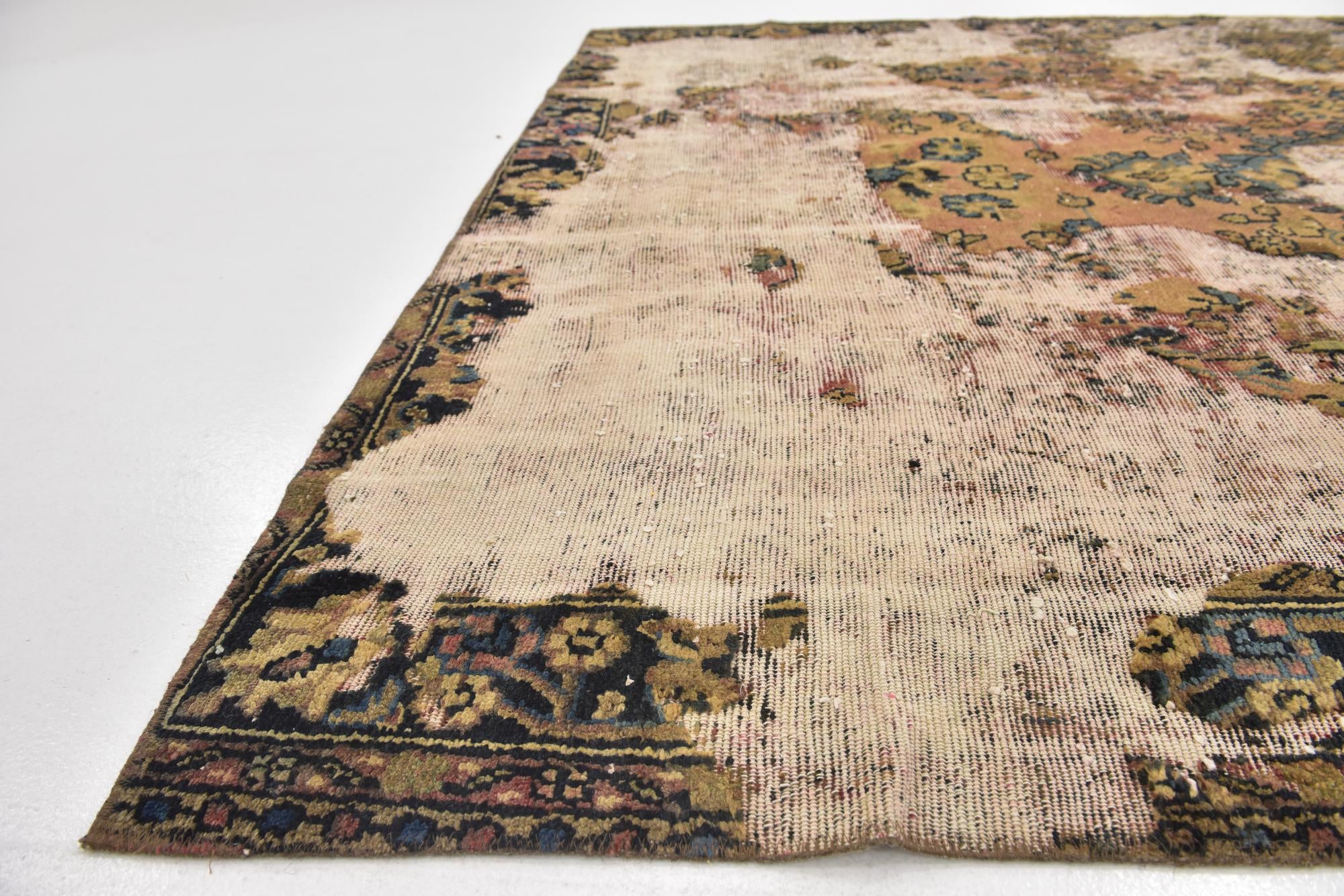 6' 7 x 8' 4 Hand Knotted Ultra Vintage Persian Wool Square Rug