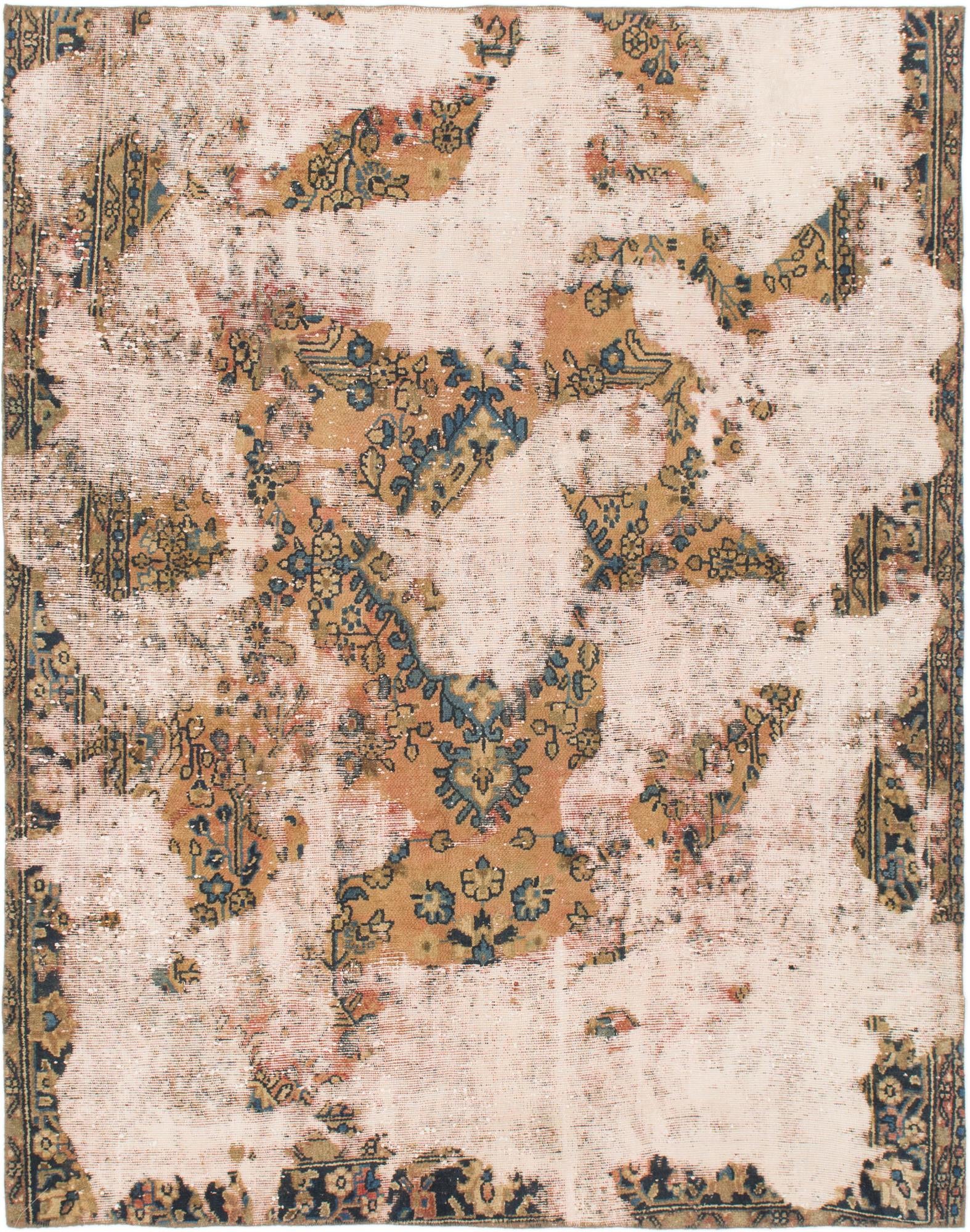 6' 7 x 8' 4 Hand Knotted Ultra Vintage Persian Wool Square Rug