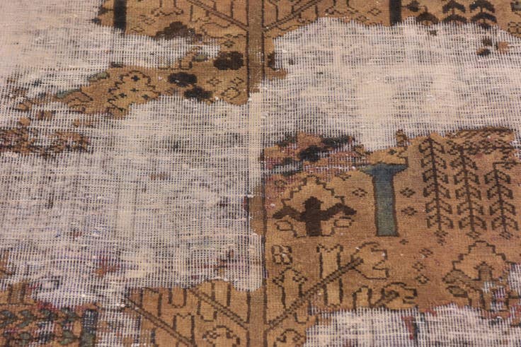 Detail image of 4' 10 x 6' 3 Hand Knotted Ultra Vintage Persian Wool Square Rug