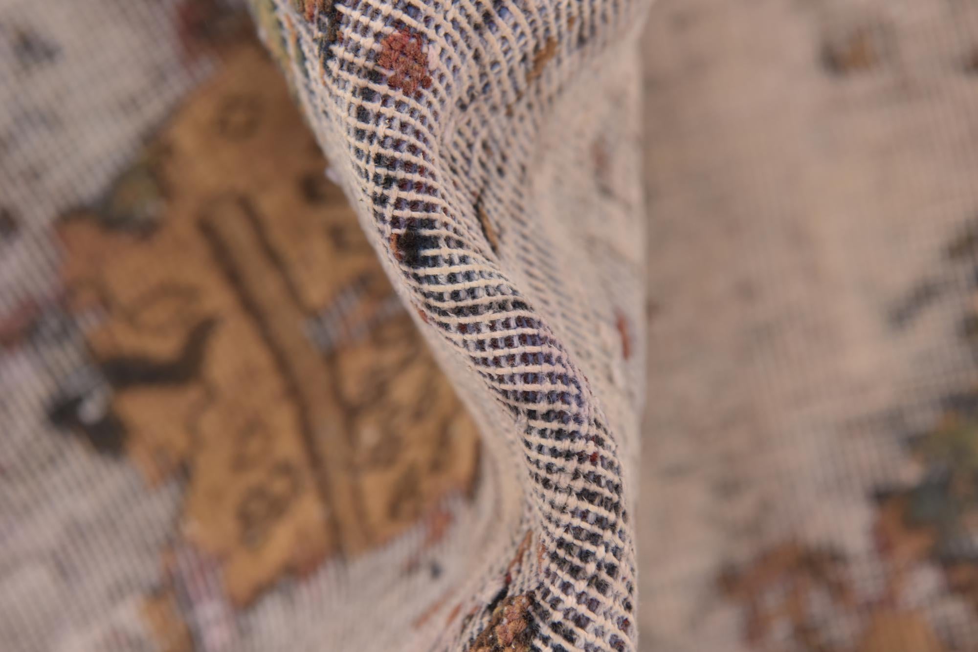 4' 10 x 6' 3 Hand Knotted Ultra Vintage Persian Wool Square Rug