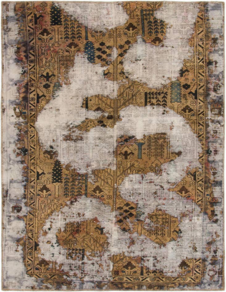Detail image of 4' 10 x 6' 3 Hand Knotted Ultra Vintage Persian Wool Square Rug