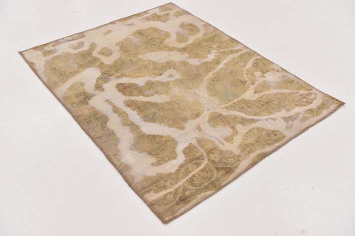 3' 10 x 4' 9 Hand Knotted Ultra Vintage Persian Wool Square Rug