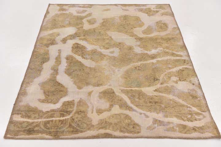 3' 10 x 4' 9 Hand Knotted Ultra Vintage Persian Wool Square Rug