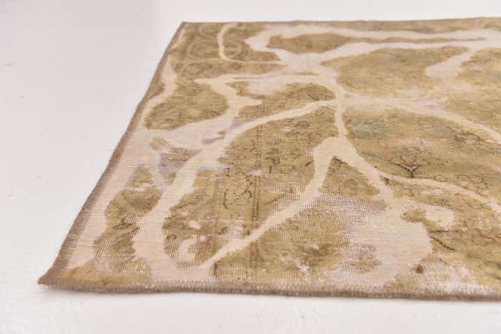 3' 10 x 4' 9 Hand Knotted Ultra Vintage Persian Wool Square Rug