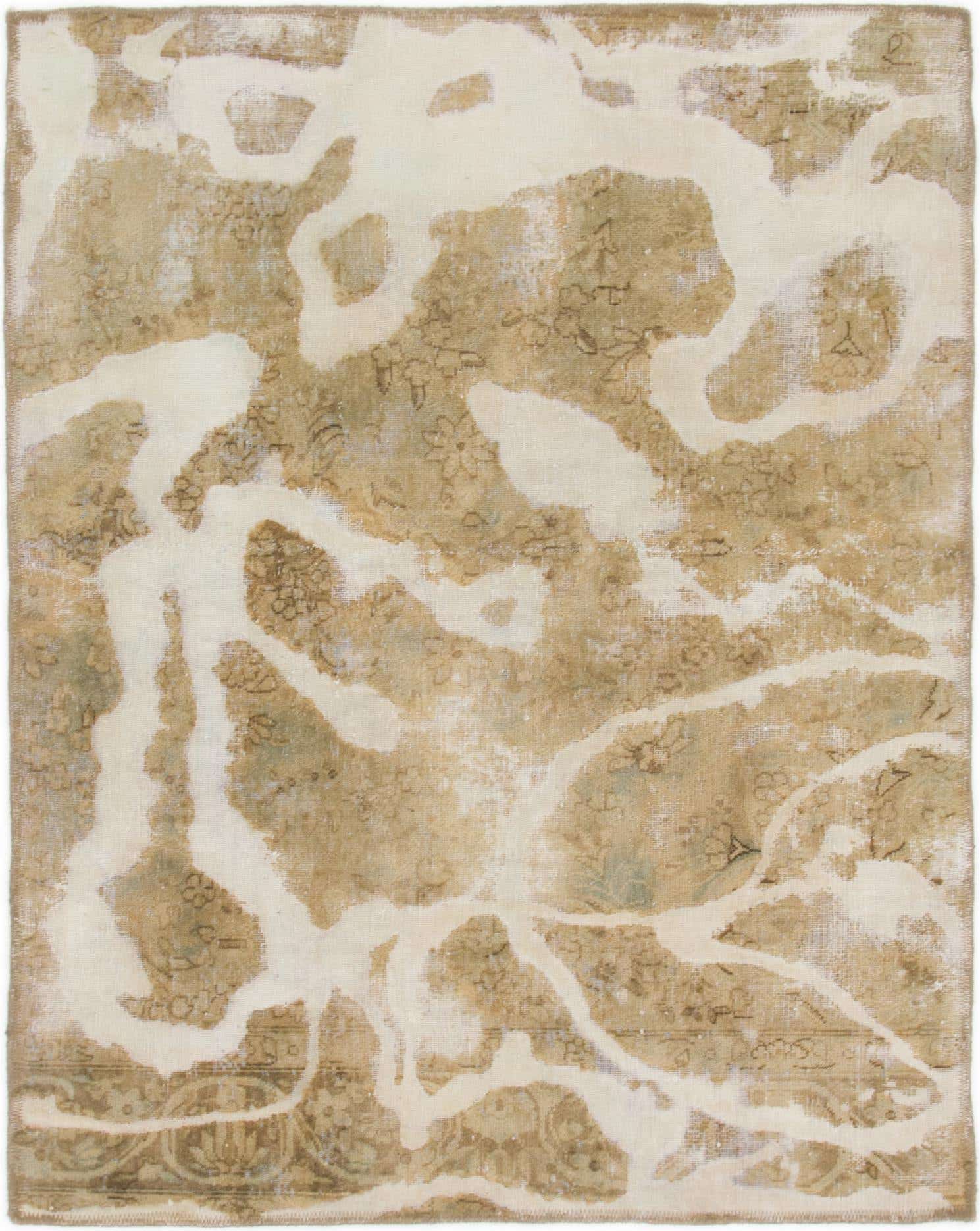 3' 10 x 4' 9 Hand Knotted Ultra Vintage Persian Wool Square Rug