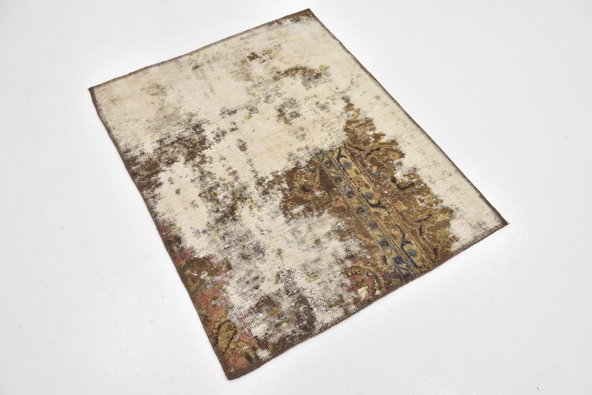 2' 10 x 3' 7 Hand Knotted Ultra Vintage Persian Wool Square Rug