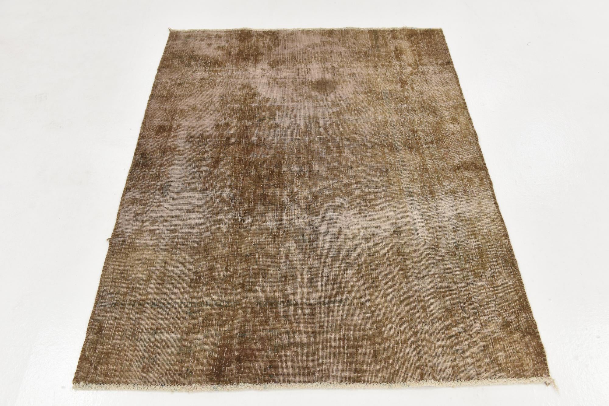 4' 2 x 5' 3 Hand Knotted Ultra Vintage Persian Wool Square Rug