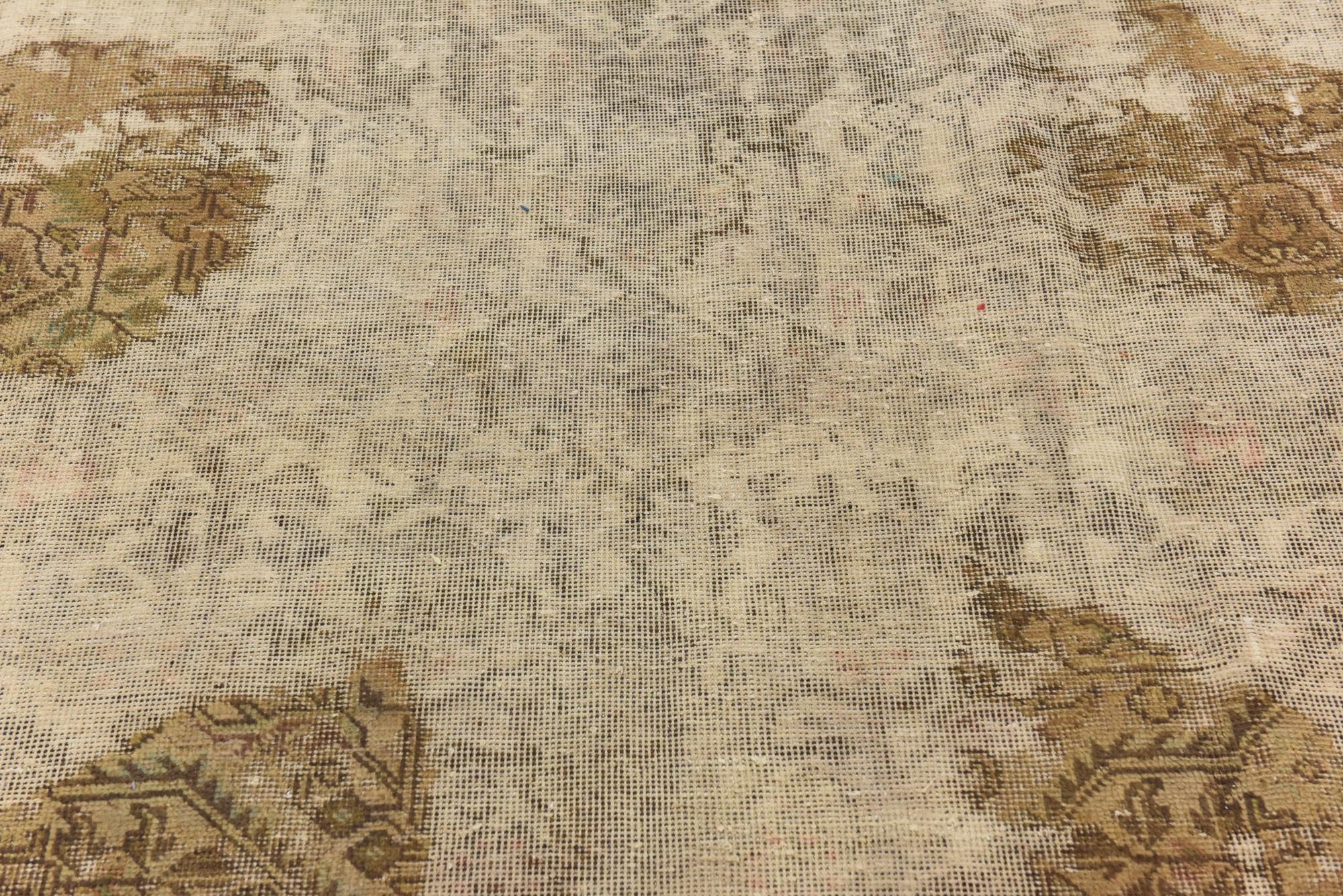 8' x 8' 9 Hand Knotted Ultra Vintage Persian Wool Square Rug