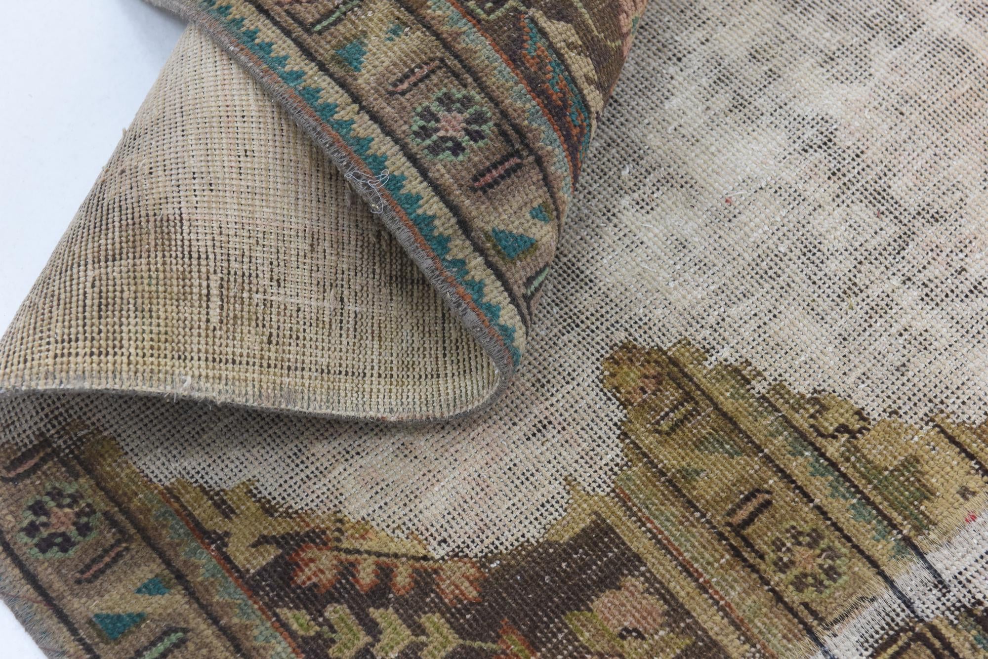 8' x 8' 9 Hand Knotted Ultra Vintage Persian Wool Square Rug