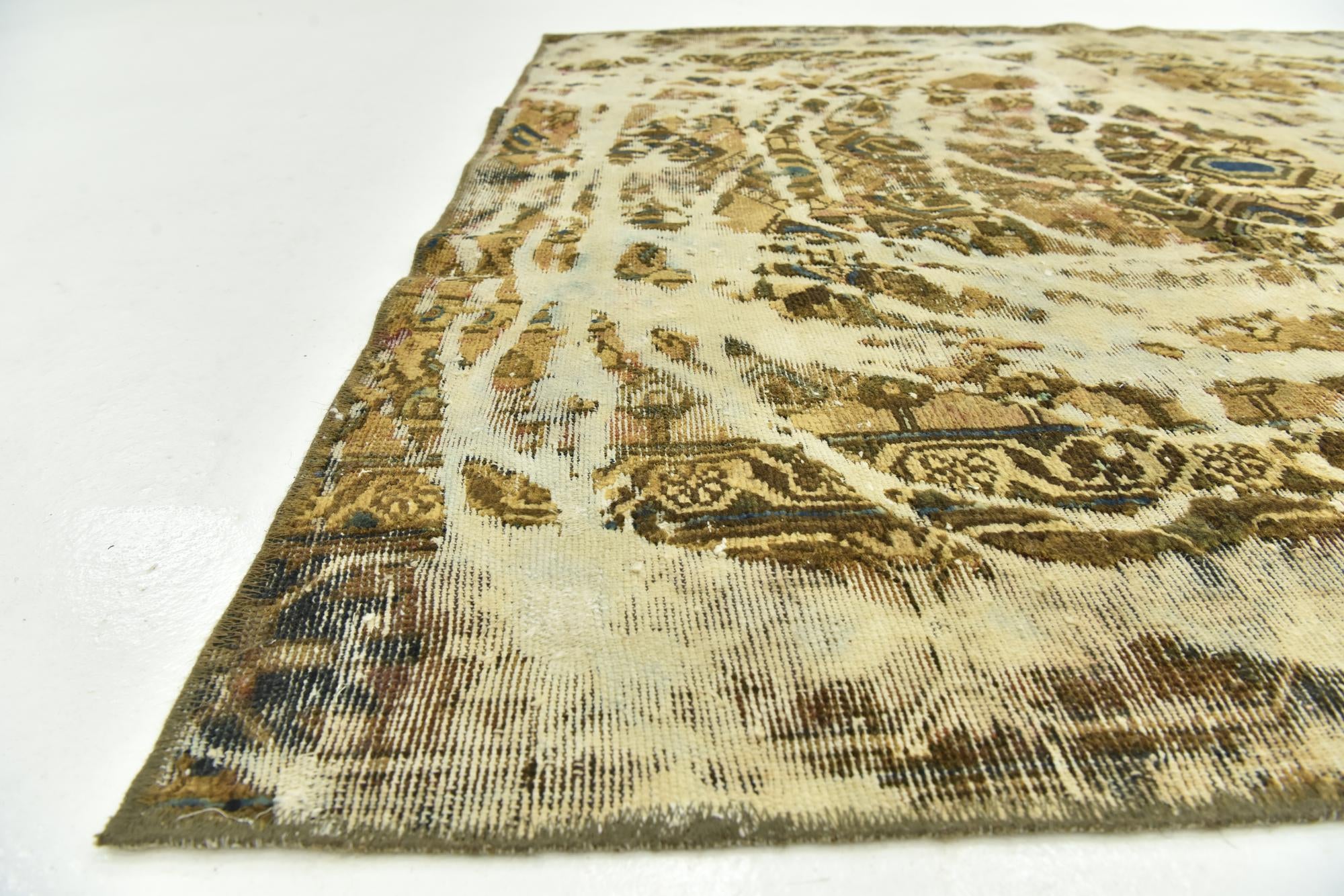 5' x 5' 2 Hand Knotted Ultra Vintage Persian Wool Square Rug