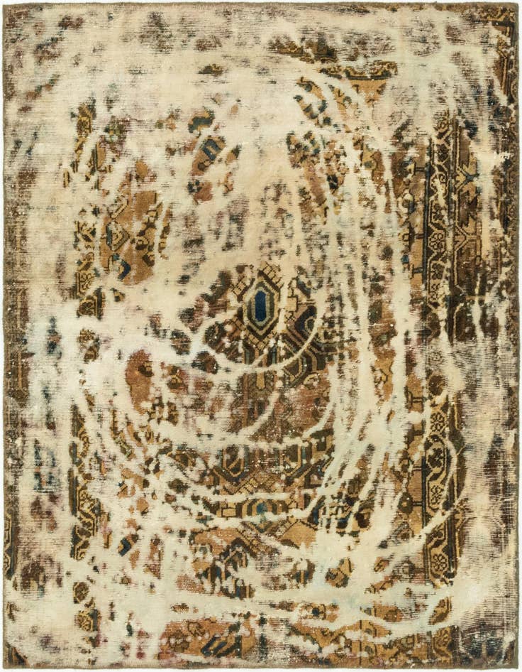 Detail image of 5' x 5' 2 Hand Knotted Ultra Vintage Persian Wool Square Rug