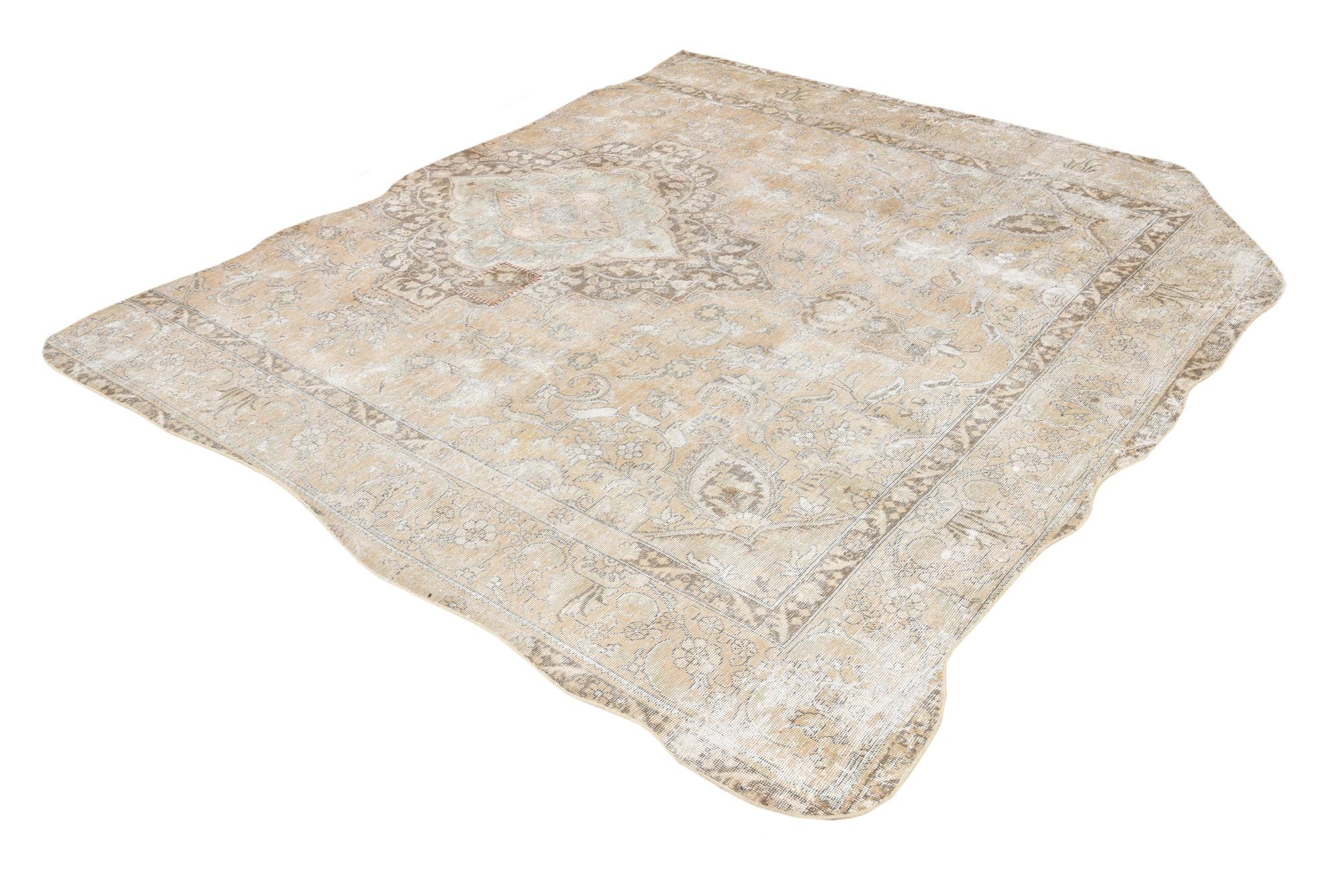 8' 6 x 9' 2 Hand Knotted Ultra Vintage Persian Wool Square Rug