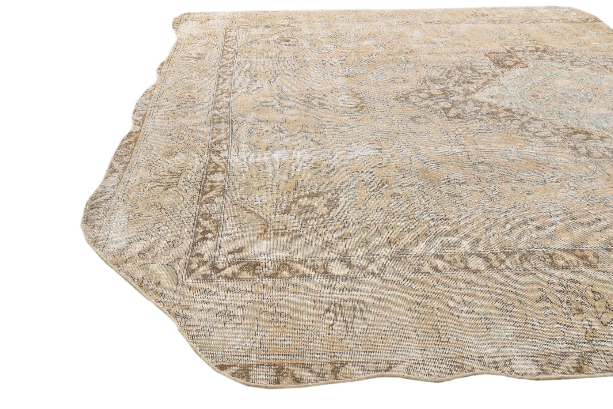 8' 6 x 9' 2 Hand Knotted Ultra Vintage Persian Wool Square Rug