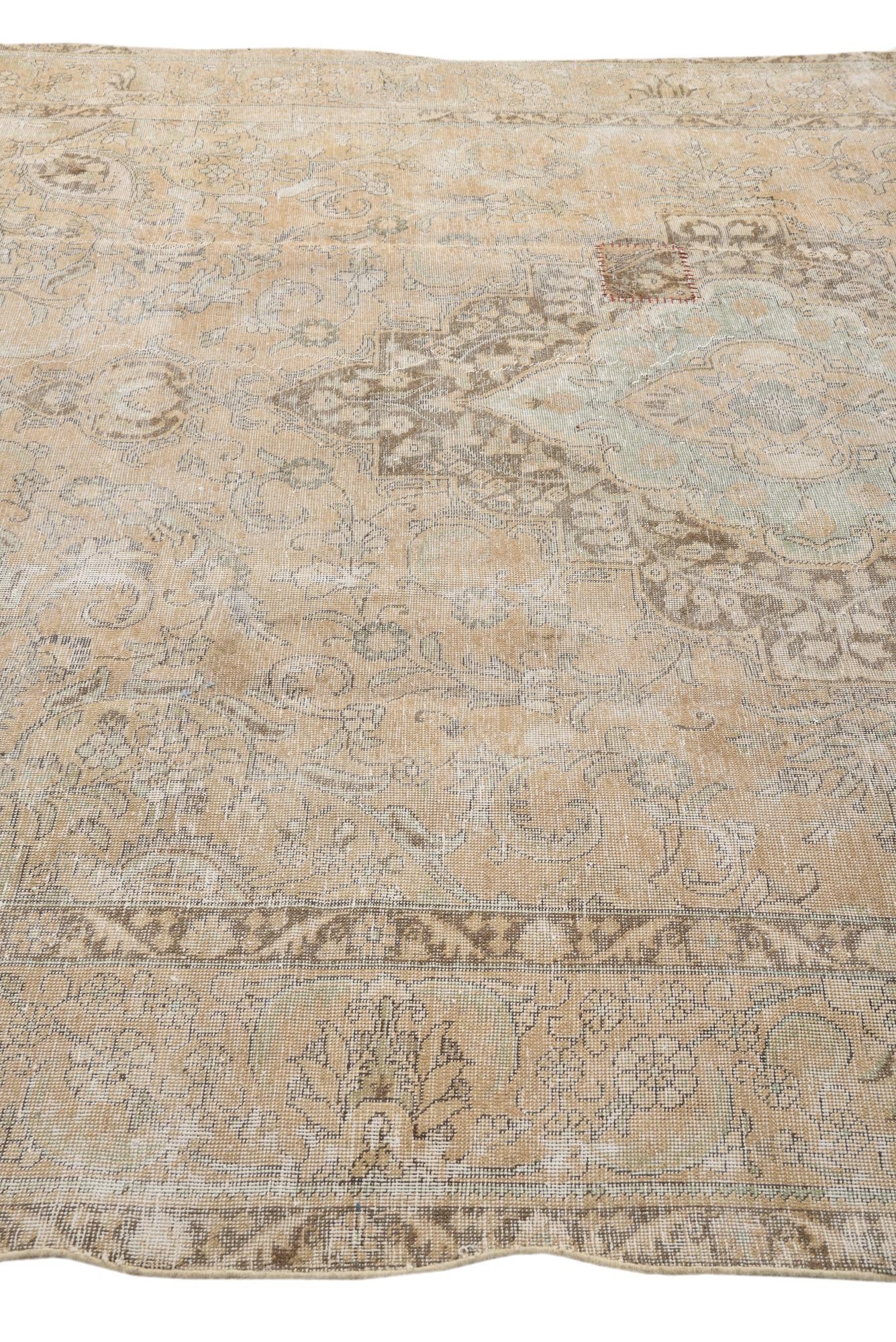 8' 6 x 9' 2 Hand Knotted Ultra Vintage Persian Wool Square Rug