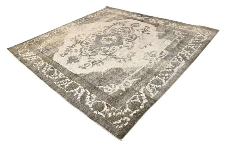 9' 3 x 9' 10 Hand Knotted Ultra Vintage Persian Wool Square Rug