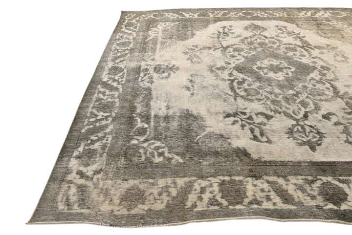 9' 3 x 9' 10 Hand Knotted Ultra Vintage Persian Wool Square Rug
