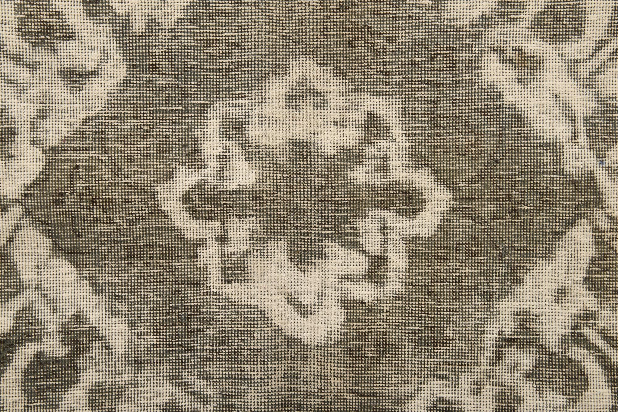 9' 3 x 9' 10 Hand Knotted Ultra Vintage Persian Wool Square Rug