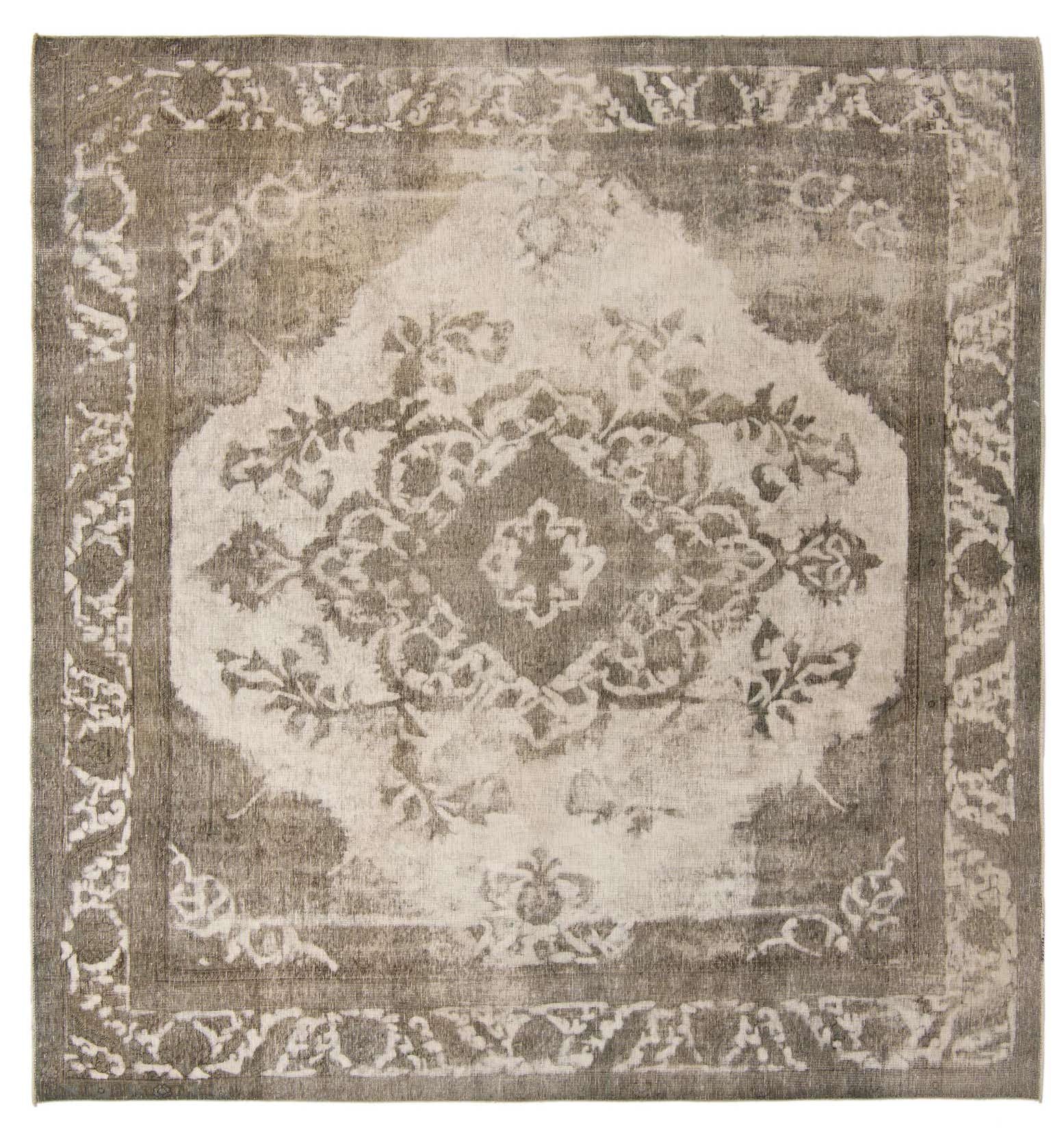 9' 3 x 9' 10 Hand Knotted Ultra Vintage Persian Wool Square Rug