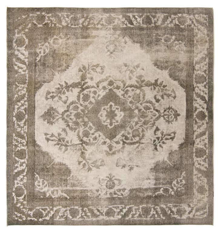 9' 3 x 9' 10 Hand Knotted Ultra Vintage Persian Wool Square Rug