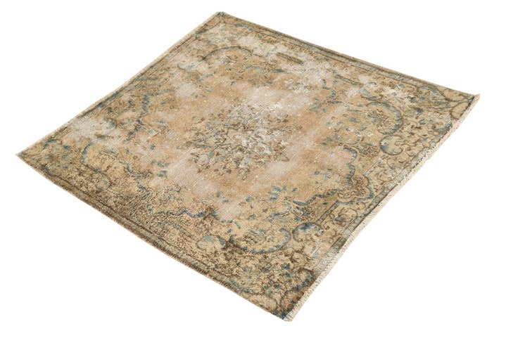 Detail image of 2' 8 x 3' Hand Knotted Ultra Vintage Persian Wool Square Rug
