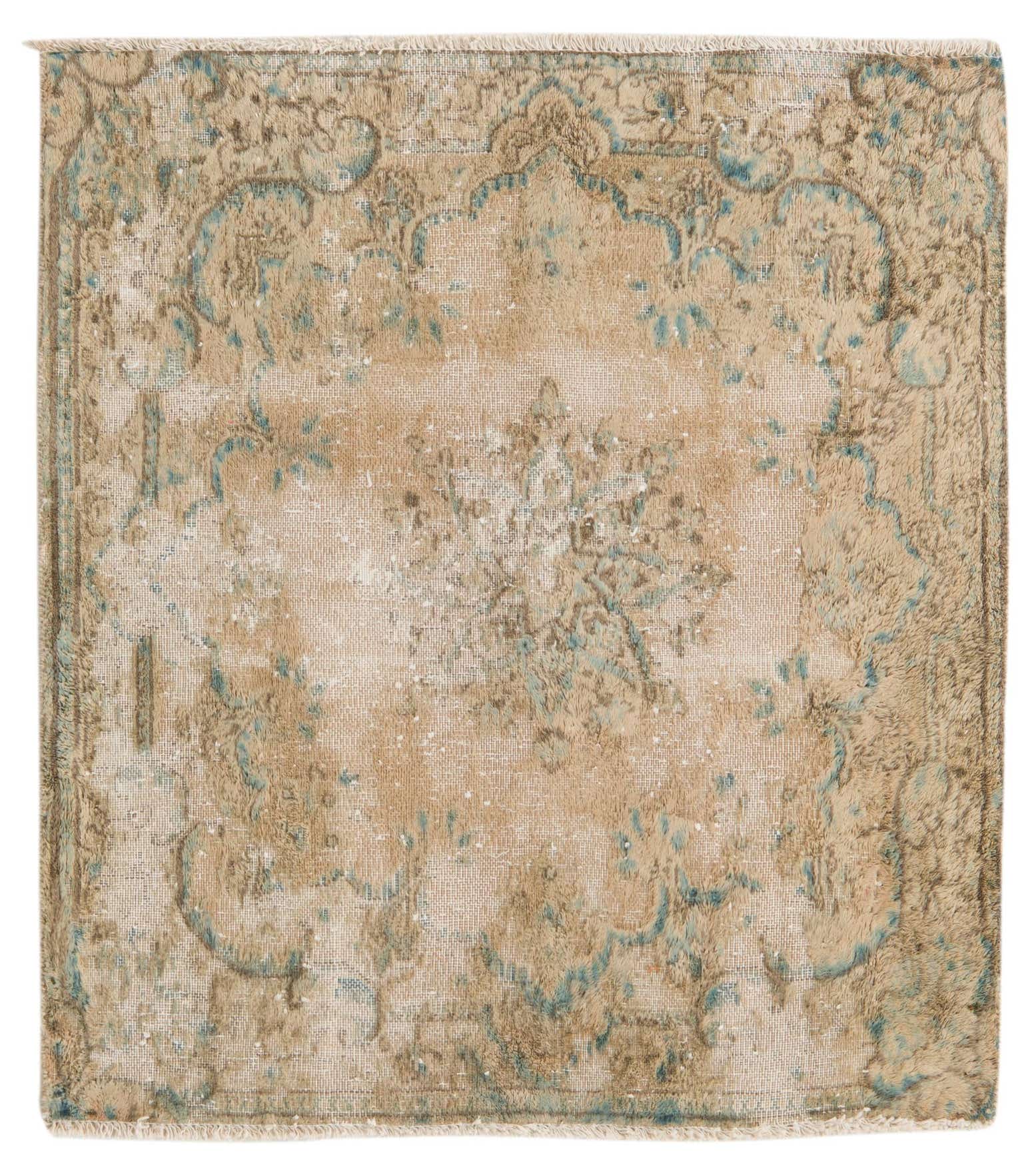 2' 8 x 3' Hand Knotted Ultra Vintage Persian Wool Square Rug